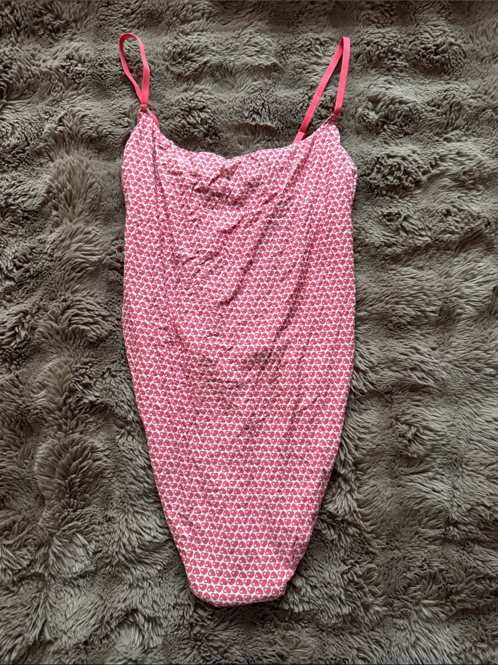 Women’s salmon Pink Heart-Print bodysuit